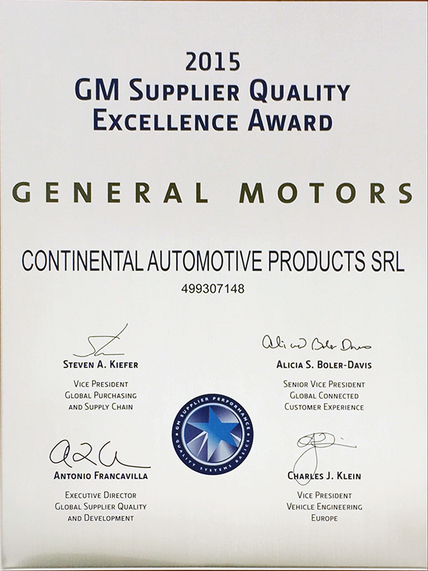 Supplier Quality Excellence Award